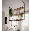 Ver imagem 1 de Nicho de Teto Indústrial Denver 120cm Preto e Freijó - Cor: Preto