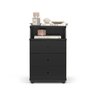 Mesa de Cabeceira 3 Gavetas e Nicho Luxo New -:preto - 1
