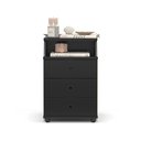 Ver imagem 1 de Mesa de Cabeceira 3 Gavetas e Nicho Luxo New -:preto