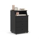 Ver imagem 3 de Mesa de Cabeceira 3 Gavetas e Nicho Luxo New -:preto