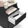 Mesa de Cabeceira 3 Gavetas e Nicho Luxo New -:preto - 2