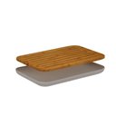 Ver imagem 7 de Conjunto Porta Pão com Tampa Caixa 33cm e Tábua Migalheira Bege Base Bambu 33x23cm Lume ou