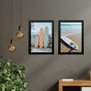 Ver imagem 2 de Kit 2 Quadros Coleção Praia - Surf 24x18cm - com Vidro:madeira Branca