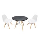 Ver imagem 1 de Kit Mesa Infantil Eames Preta 60cm + 2 Cadeiras Eames Infantil Branco