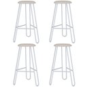 Ver imagem 1 de Kit 04 Banquetas Baixa Bar Cozinha Sala de Jantar Áris C01 Branco Linho Areia - Lyam Decor