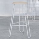 Ver imagem 2 de Kit 04 Banquetas Baixa Bar Cozinha Sala de Jantar Áris C01 Branco Linho Areia - Lyam Decor