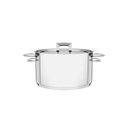 Ver imagem 1 de Caçarola Brava Funda em Aço Inox Fundo Triplo com Tampa Plana e Alças 20 Cm 3,6 L