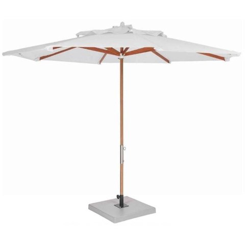 Ombrelone Leblon Branco em Madeira 2,00 Mt (larg) Base 65x65 Cm Central com Tecido Bagun - 44308