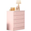 Ver imagem 5 de Cômoda Infantil 4 Gavetas Mdp Doce Mel Rosa