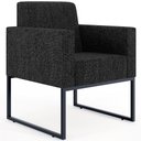 Ver imagem 5 de Kit 3 Poltronas Decorativas para Sala Recepção Base Fixa Metal Helô L02 Linho Chumbo - Lyam