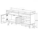 Ver imagem 4 de Rack para Tv até 60 Polegadas Hermes 2 Portas Ripado Off White/freijó - Pnr Móveis