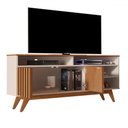 Ver imagem 3 de Rack para Tv até 60 Polegadas Hermes 2 Portas Ripado Off White/freijó - Pnr Móveis