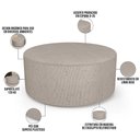 Ver imagem 3 de Puff Redondo Orgânico para Living 90cm Lola W01 Linho Bege - Lyam Decor