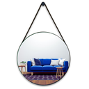 Ver imagem 1 de Espelho Grande Redondo Decorativo de Parede Banheiro e Sala com Moldura