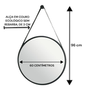 Ver imagem 2 de Espelho Grande Redondo Decorativo de Parede Banheiro e Sala com Moldura