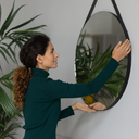 Ver imagem 3 de Espelho Grande Redondo Decorativo de Parede Banheiro e Sala com Moldura