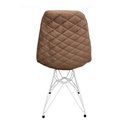 Ver imagem 5 de Kit 2 Cadeiras Jantar Estofadas Caramelo Eiffel Eames Base Ferro Branco