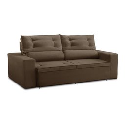 Sofá Retrátil e Reclinável 2 Lugares com Molas 1,50m Lana Suede Marrom Rover & Beato - 4