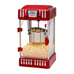 Elite Gourmet Pipoqueira Elétrica Retro 2.5oz com Bandeja Removível (vermelha)