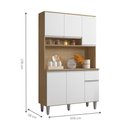 Ver imagem 2 de Armário Cozinha Millan Amendoa Branco 6 Portas