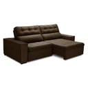 Ver imagem 3 de Sofa Retratil Reclinavel 2 Lugares 2,00 Vitória Veludo Marrom Lansofbr