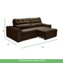 Ver imagem 6 de Sofa Retratil Reclinavel 2 Lugares 2,00 Vitória Veludo Marrom Lansofbr