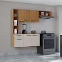 Ver imagem 6 de Cozinha Compacta 5 Portas 1 Gaveta Isis Yescasa Marrom/Cinamon/Offwhite