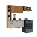 Ver imagem 2 de Cozinha Compacta 5 Portas 1 Gaveta Isis Yescasa Marrom/Cinamon/Offwhite