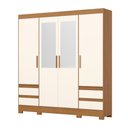Ver imagem 4 de Guarda Roupa Roupeiro Casal Bernardi B383 Briz 4 Portas 4 Gavetas Espelho Cinamomo Off White Henn