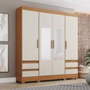 Ver imagem 1 de Guarda Roupa Roupeiro Casal Bernardi B383 Briz 4 Portas 4 Gavetas Espelho Cinamomo Off White Henn