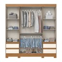 Ver imagem 3 de Guarda Roupa Roupeiro Casal Bernardi B383 Briz 4 Portas 4 Gavetas Espelho Cinamomo Off White Henn