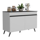 Ver imagem 1 de Balcão Cozinha Gabinete Pia 120cm 2 Portas Veneza Multimóveis V3738 Branco/preto