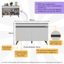 Ver imagem 2 de Balcão Cozinha Gabinete Pia 120cm 2 Portas Veneza Multimóveis V3738 Branco/preto