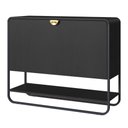 Ver imagem 1 de Sapateira Orgânica Luna Artesano 93 Cm (largura) em Mdp Nero Uma Porta Base Metal Preto