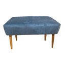 Ver imagem 1 de Puff Banco Decorativo Tecido Pena Azul Ceu- Dominic Decor