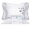 Ver imagem 3 de Jogo de Cama Queen 300 Fios Borboleta - Marken Fassi Branco/cinza