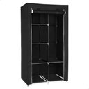 Ver imagem 5 de Guarda Roupa Duplo Portatil Cabideiro Arara Roupas 5 Prateleiras Armario Dobravel Organizador Preto