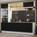 Ver imagem 1 de Armário de Cozinha Completa 270cm Branco Preto Agata Madesa 03