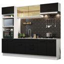 Ver imagem 3 de Armário de Cozinha Completa 270cm Branco Preto Agata Madesa 03