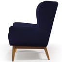 Ver imagem 7 de Kit 02 Poltronas Decorativa Fixa Base de Madeira Milena D02 Veludo Azul Marinho B-304 - Lyam Decor