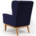 Ver imagem 6 de Kit 02 Poltronas Decorativa Fixa Base de Madeira Milena D02 Veludo Azul Marinho B-304 - Lyam Decor