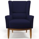 Ver imagem 5 de Kit 02 Poltronas Decorativa Fixa Base de Madeira Milena D02 Veludo Azul Marinho B-304 - Lyam Decor