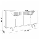 Ver imagem 6 de Aparador Buffet para Sala de Jantar 4 Portas 2 Gavetas Ripadas 180cm Volga B02 Fendi Freijó - Lyam