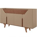 Ver imagem 7 de Aparador Buffet para Sala de Jantar 4 Portas 2 Gavetas Ripadas 180cm Volga B02 Fendi Freijó - Lyam