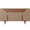 Ver imagem 2 de Aparador Buffet para Sala de Jantar 4 Portas 2 Gavetas Ripadas 180cm Volga B02 Fendi Freijó - Lyam