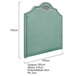 Kit Cabeceira e Calçadeira King Orlando P02 195 cm para cama Box Linho - Doce Sonho Móveis KIT CABEC - 4