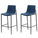 Ver imagem 1 de Kit 2 Banquetas Altas Eulália Rivatti 103 Cm (altura) em Pu Azul Entardecer com Base em Aço