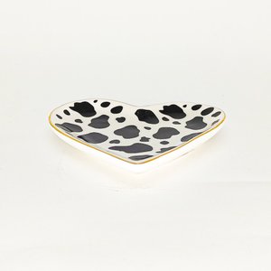 Prato Porta Anéis de Coração c/ pintas pretas