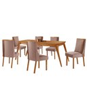 Ver imagem 2 de Mesa de Jantar Copper 180cm Madeira com 6 Cadeiras Diane Mdf Moderna Mobília