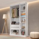 Ver imagem 1 de Guarda-Roupa Modulado sem Portas 2 Gavetas 4 Prateleiras Estante Versatille Yescasa